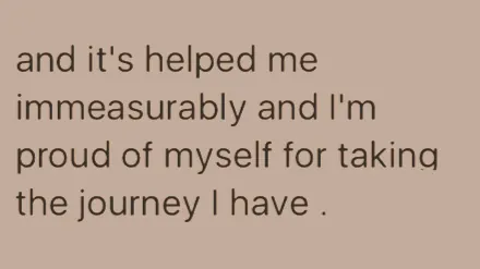 Client testimonial: it's helped me immeasurably